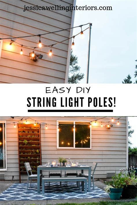 Easy Diy String Light Poles Outdoor Diy