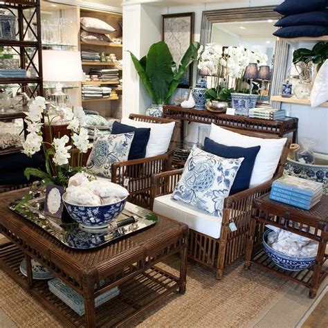 Rattan Bermuda Furniture With Blue And White Hamptons British