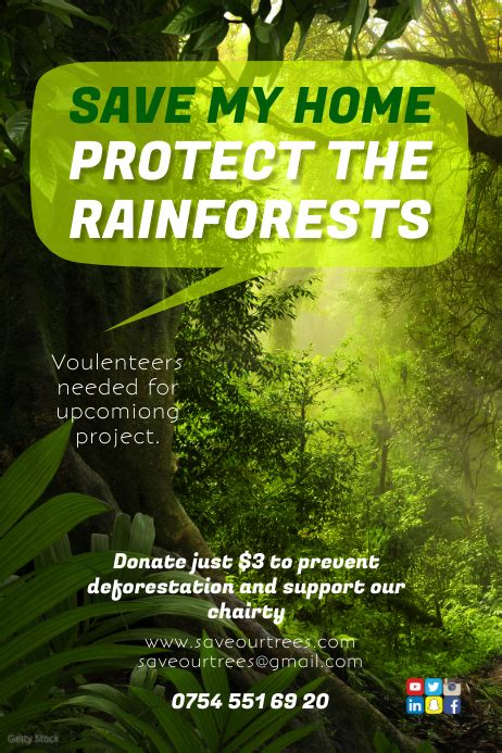 Protect Our Rainforests Poster Template Postermywall