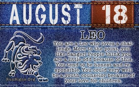 Previous day august 17 next day august 19. August 18 Birthday Horoscope Personality | Sun Signs