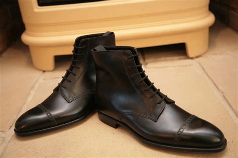 Handmade Mens Oxford Dress Boot Men Black Lace Up Ankle Leather Boots