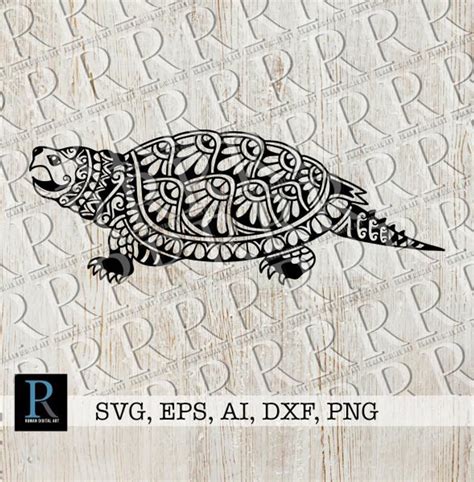 Mandala Snapping Turtle SVG File Zentangle Turtle SVG Etsy Snapping