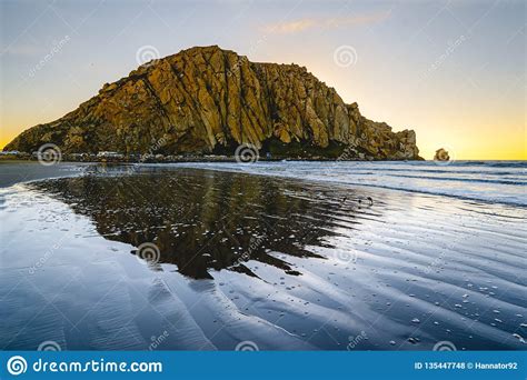 Sunset And Blue Hour In Morro Bay California Stock Photo Image Of