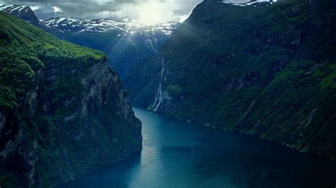 Mountains Landscapes Nature Forest Norway Lakes Geiranger