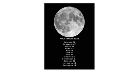 Full Moon Phases Calendar 2021 Postcard Uk