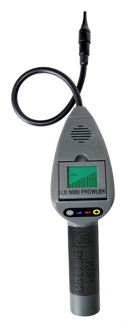 Leak indicator bar graph, audible alert and vibration in handle. JB INDUSTRIES Refrigerant Leak Detector, Adjustable ...