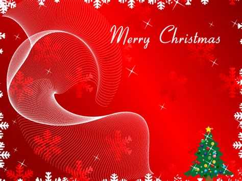 Merry Christmas Greeting Card On Red Background By 123freevectors On