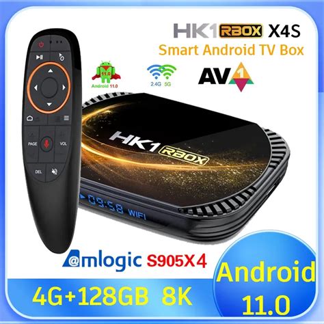 Box Smart TV Box HK1 RBOX X4S AMLOGIC S905X4 Android 11 GB 64G 128GB 5G