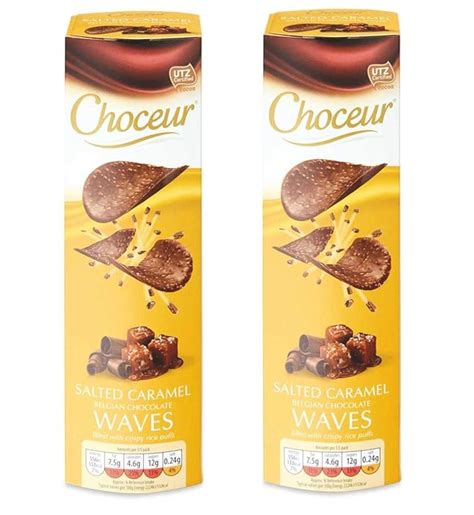 Aldi Choceur Salted Caramel Belgian Milk Chocolate Waves Crisps Thin