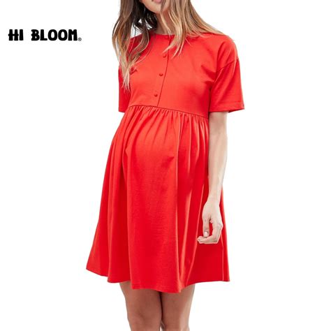 Newest Casual Maternity Dresses Red Dress For Pregnant Women Lycra Maternity Clothes Pregnancy