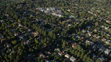 76k Stock Footage Aerial Video Flying Over Upscale Neighborhoods