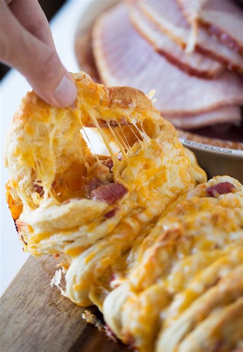 ham  cheese pull  bread table