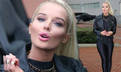 Helen Flanagan Shows Off Her Heavily Contoured Cheeks As She Steps Out In Black To Promote New E