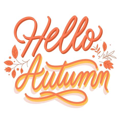 Free Vector Creative Hello Autumn Lettering With Leaves