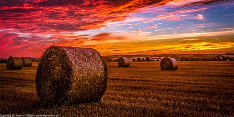 Hay Bale At Sunset Ii