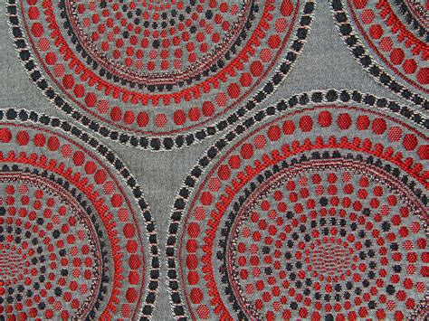 Fabric Texture Red Black Background Retro Patterned Cloth