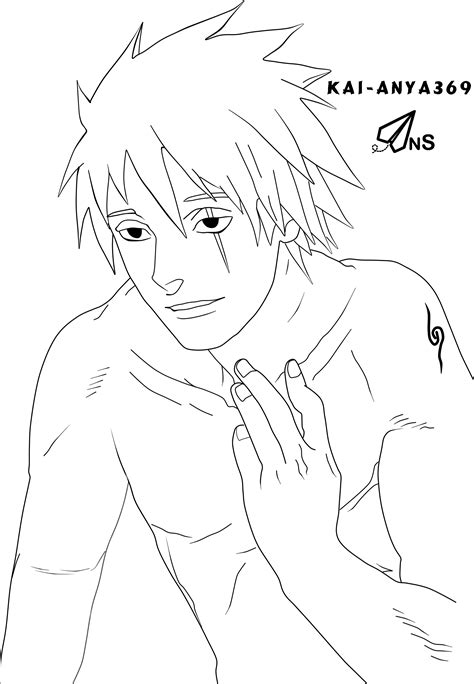 Lineart Kakashi Face Without Mole By Kai Anya369 On