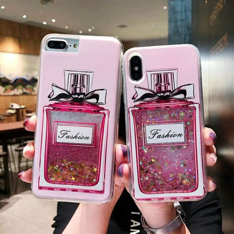 New Dynamic Perfume Bottle Liquid Glitter Phone Case Cover For Iphone