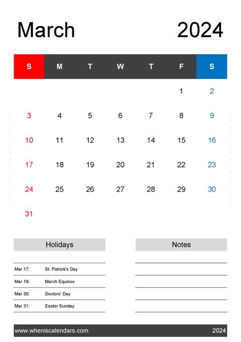 2024 March Calendar Print Off Monthly Calendar