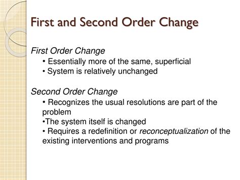 Ppt First And Second Order Change Powerpoint Presentation Free