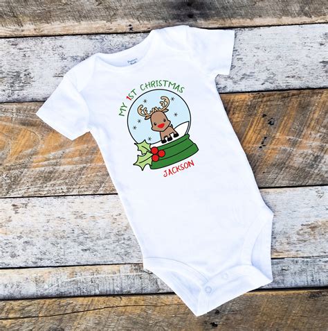 My First Christmas Onesies For Boys Personalized Christmas Onesie