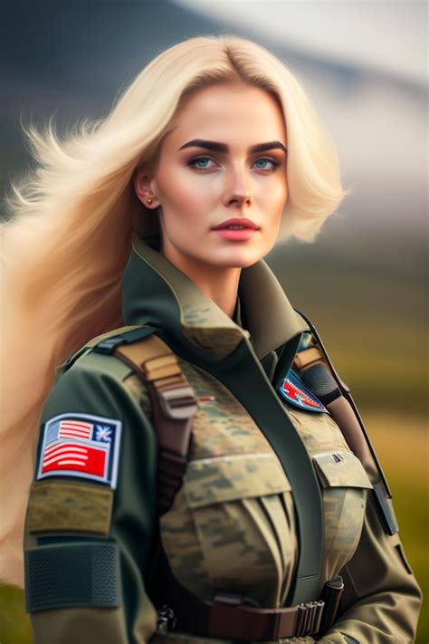 Lexica Russian Beautiful Girl With Blonde Hair And Tall In Combat Uniform On The Battlefield