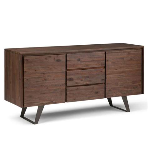 Simpli Home Lowry Solid Acacia Wood And Metal 60 In Wide Modern