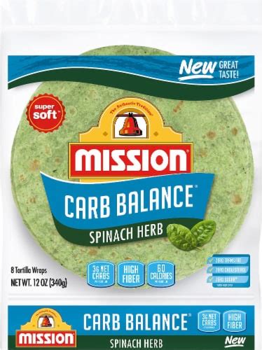 Mission® Carb Balance® Low Carb Spinach Herb Tortilla Wraps 8 Ct 12
