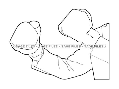 Boxing Pose Outline Svg Boxing Svg Boxing Clipart Boxing Etsy