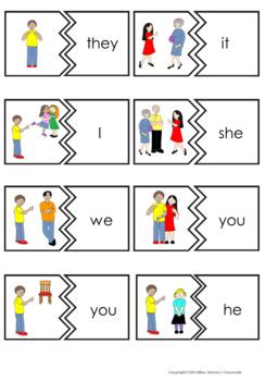 subject  object pronouns possessive pronouns  adjectives puzzles