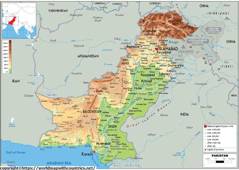 4 Free Printable Labeled And Blank Map Of Pakistan In Pdf World Map