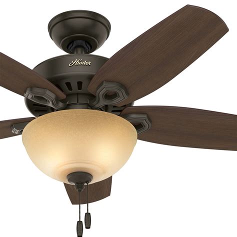 Hunter 42 Small Room Ceiling Fan In New Bronze With Bowl Light Kit