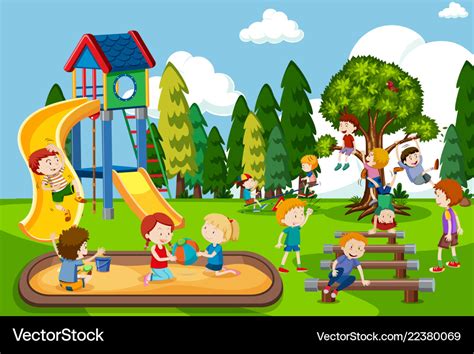 Children Playing On Playground Clipart Image
