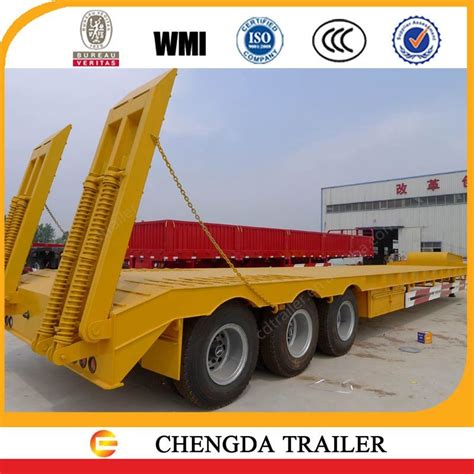 Chinese Factory 50 Ton Lowboy Trailers For Export 3 Axle Lowbed
