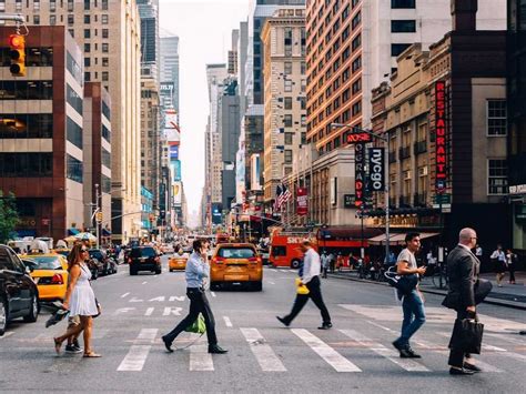 New York City Streets Crosswalk People Pics