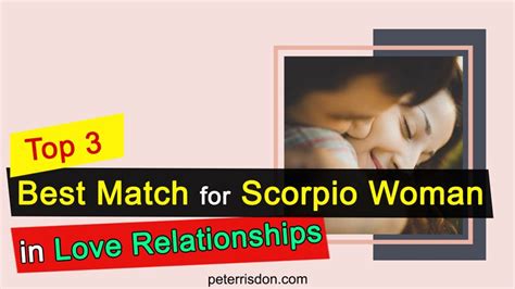 The female crab is a light, feminine energy that matches with the male scorpion's masculine prowess. Top 3 Best Match For Scorpio Woman in Love Relationships ...