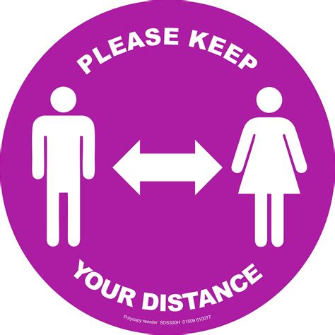 Floor Graphic Please Keep Your Distance 300mm Circles Polycopy