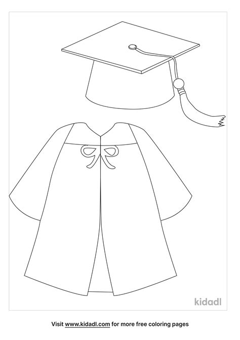 Free Graduation Cap And Gown Coloring Page Coloring Page Printables