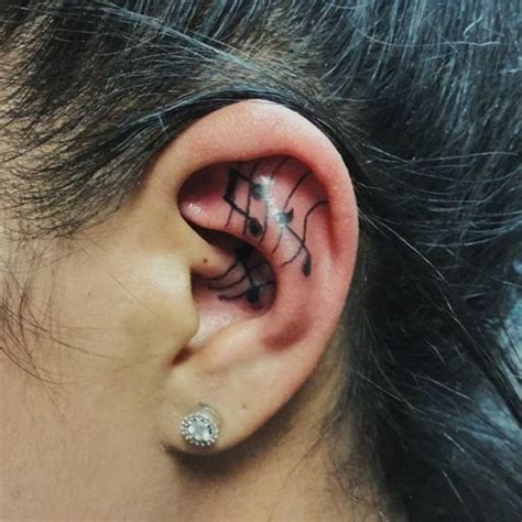 Musical Tattoo Inside Ear Best Tattoo Ideas Gallery