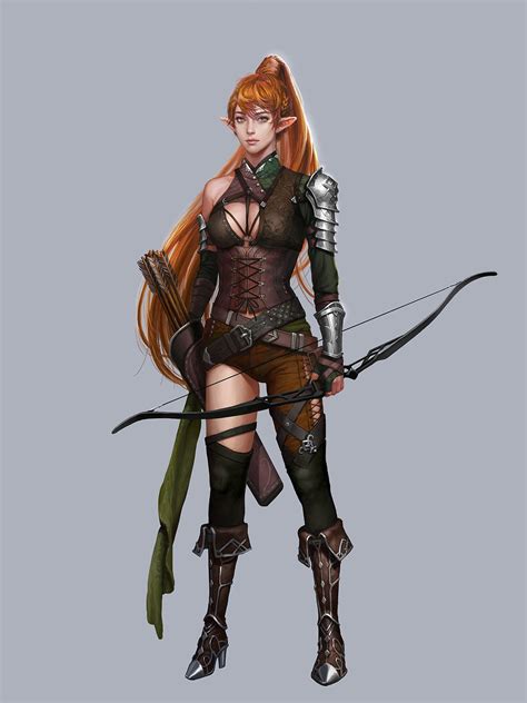 Elf Archer By Yesun Jung Female Elf Dungeons And Dragons Characters