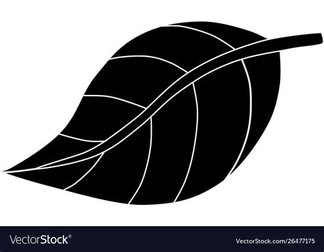 Black Leaf Silhouette Nature Royalty Free Vector Image