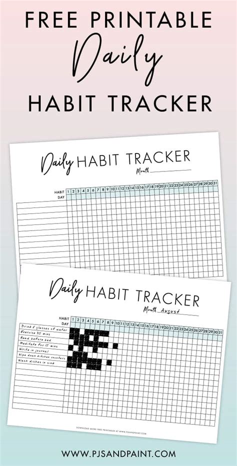 Daily Habit Tracker Free Printable Achieve Your Goals