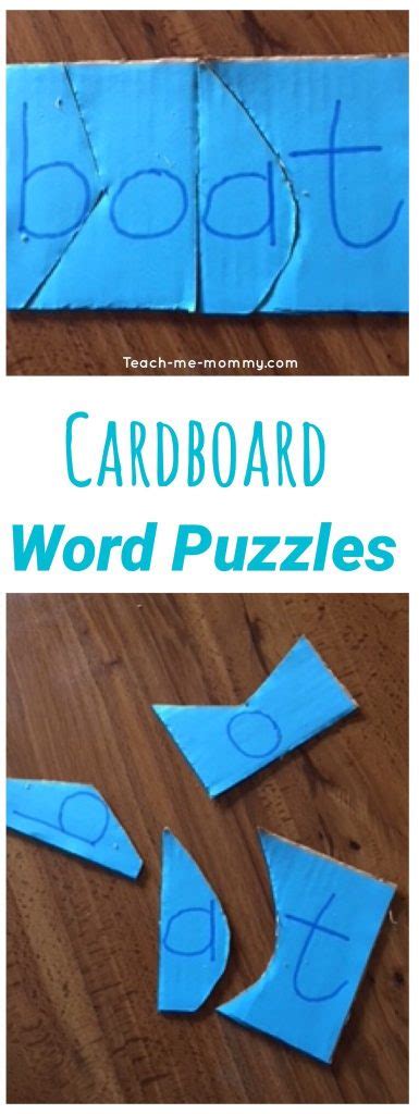 Cardboard Word Puzzles Teach Me Mommy