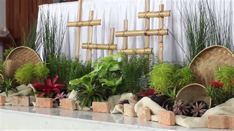 Ideas originales de arreglos florales para altares. DEKORASI ALTAR RAMAH LINGKUNGAN KAJ 2016 PAROKI ST. GABRIEL PULO GEBANG - YouTube