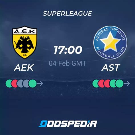 Aek Athens Vs Asteras Tripoli Predictions Odds Live Scores And Stats