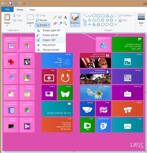 How To Flip An Image Using Paint In Windows 8