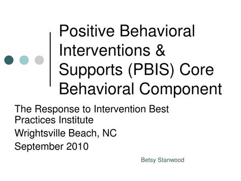 Ppt Positive Behavioral Interventions And Supports Pbis Core