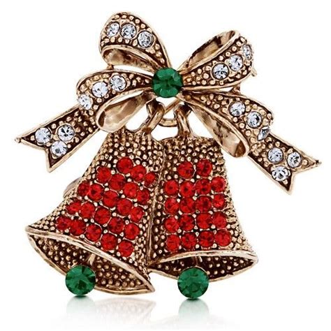 Gold Tone Bell Fashion Pin Br092 Christmas Jewelry Christmas Bling