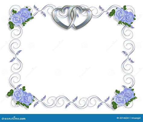 Wedding Invitation Border Blue Roses Stock Images Image 4314634