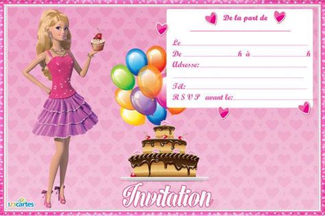 Barbie Et Ses Copines Carte Invitation Anniversaire Fille 123cartes